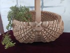 Vtg Egg Gathering Buttocks Basket Woven Wooden Berry Primitive