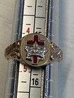 Knigths Templar Masonic Freemason 10k Gold Filled Sterling Ring Sz 4 5