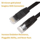 50 Ft Cat 6 Lan Ethernet Cable Slim Flat Rj45 Cat5e cat5 Router Wire Black