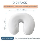 24 Pack Fitted Face Cradle Covers Reusable Soft Massage Table Pillowcases White