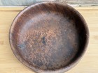 Vintage Hand Turned Wooden Bowl Shows Wood Grains And Burl Single Wood Piece