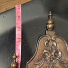 Antique French Provincial Carved Wood Fariniere Flour Box Floral Basket Walnut