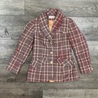 Vintage Young Pendleton 100  Virgin Wool Plaid Skirt Suit Set Girls Size 7-8 Usa