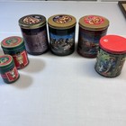 Lot Of 6 Vintage Tin Cans  Coca Cola  Nuts  Christmas