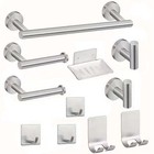 11 Pcs Bathroom Hardware Set Stainless Steel Towel Bar Towel Racks Hooks