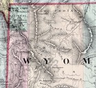 1871  Territory Of  Wyoming  Idaho  Montana  Map Original  16x14   Yellowstone