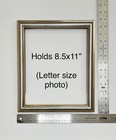 Vintage Gold Silver Wood Picture  Frame Fits 8 5 X 11 In Matching Available 3