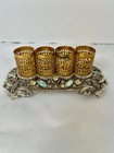 Sam Fink Vintage Jeweled Vanity Filigree Ormolu Lipstick Holder Sf Mid Century