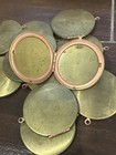 Vintage Lot Of 12 Large Round Brass Locket Jewelry Craft Charms Pendants