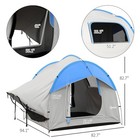Outsunny Car Camping Tent With 3 Doors  2000mm Waterproof  Gray And Blue