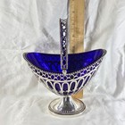 18th Century - French Silver - Sweetmeat Basket - Blue Liner - Hand Pierced Work