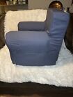 Pottery Barn Kids Dark Blue Twill-regular Size Anywhere Chair- 25x20x22 5