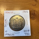 1965 France 10 Francs Hercules Silver 0 900 Coin Km  932