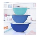 Tupperware Thatsa Bowl Set 3pc Blues Leak Proof Nestable Dishwasher Safe Nestabl