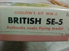 Guillow s British Se-5 Vintage Ww1 Model Fighter Kit