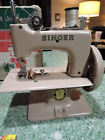 Antique Singer Model 20 Child s Sewing Machine With Box Manual Clamp Tan Color