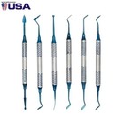 Dental Instrument Composite Resin Filling Spatula Titanium Plated Head Kit 6pcs