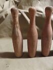 8 Vintage Antique Parlor Game Narrow Bowling Pins 5 5 8  Painted Wood