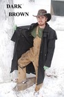 Oilskin Egyptian Cotton Duster Riding Jacket Waterproof Windproof - Brown -black