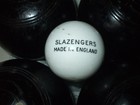 Antique Slazengers Lawn Bowls Set Of 4 Plus Jack English Bocca Balls - Rare