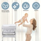 Baby Changing Table W storage  Folding   Portable Diaper Station W wheels Gray