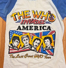 Vintage 1982 The Who Bootleg Raglan Tee        invades America    Tour Shirt M
