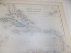 1881 Antique Color Map  west Indies  Central America  And South America
