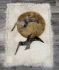 Vtg 1970s 100  Alpaca Fur Large Rug Wall Decor Handmade Peru Tapestry 45   x 32   