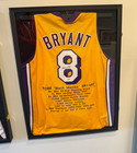 Kobe Bryant Hof Signed Custom Lakers  8 Jersey   Framed Autographed Psa dna Coa