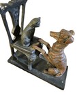 Heavy Cast Iron Dog Cat Door Stop Bookend Statue Chair Figural Decor