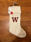 New Wondershop Initial Monogram Knit 19  Christmas Stocking White Letters    w   