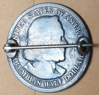 Pin brooch  Made From U s  1893 Columbian Exposition Half Dollar--love Token 