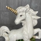 Vintage Ceramic Painted Glazed Majestic Unicorn Figurine Statue