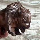 Hand Carved Wooden Buffalo Ironwood Set Of 3 - 3     2     And 2   