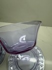 Fostoria Wisteria Lafayette Optic Panel Finger Bowl W  Plate Neodymium Glass 4pc