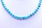 6mm Sky Blue Kingman Arizona Turquoise Beaded Modern Navajo Gemstone Necklace