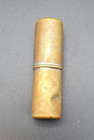 Vintage Gold Tone Metal Lipstick Tube Holder Case Floral Scroll Design  Antique