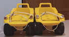 Vintage Dune Buggy Kids Roller Skates Yellow Flowers Plastic