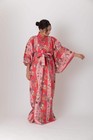 Japanese Yukata Kimono Women Geisya Beauty On Stripe Cotton Robe Made In Japan