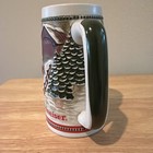 Vintage Budweiser Holiday Beer Stein Clydesdale Covered Bridge Mug 1984