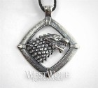 Game Of Thrones Direwolf Pendant Of House Stark - 925 Silver - Medieval wolf new