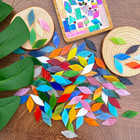 Litmind 120 Pieces Mixed Colors Mosaic Glass Petals   Leaves  Hand-cut Stained G