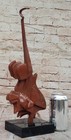 Dali Inspired Bronze Guitar Sculpture Modernist Art On Marble Hand Made Decor Nr