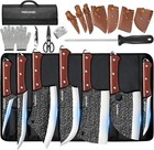 14pcs Handmade Hand Forged Damascus Steel Chef Knife Set Kitchen Knives Butcher