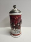 Budweiser 2004 Holiday Lidded Stein Artist Signed With Box  25th Anniversary 