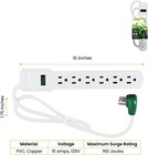Power Strip Surge Protec Multi Electrical Outlet 2 5 Ft Extension Cord Flat Plug