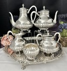 Sterling Silver Tea   Coffee Service Set Spanish 915 1000 English Plated Tray