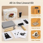 Lnncdsc Linocut Kit With Soft Linoleum Blocks And Carving Tools For Gray