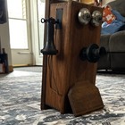 Antique Wooden Wall Telephone With Crank And Bells Pre-1940