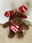 Dan Dee Plush Moose 9  Collectors Choice Candy Cane Antlers Scarf Christmas